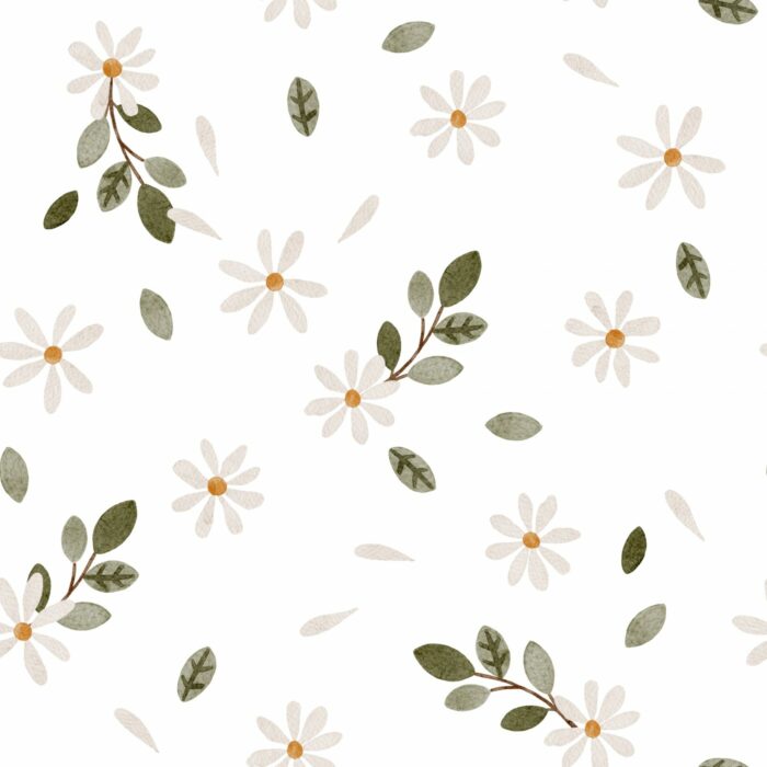 Tissu Imprimé Fleuri Marguerite Douceur, 7 tissus au choix