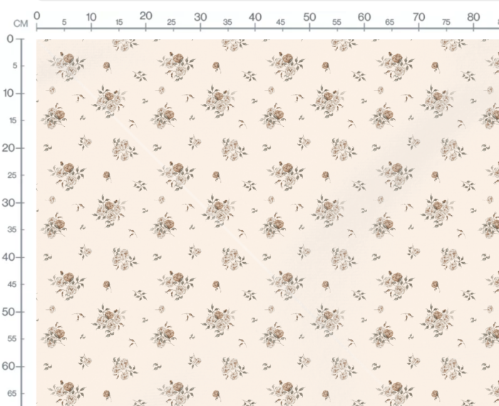Tissu Imprimé Fleuri Mathilde Crème, 7 tissus au choix – Image 3