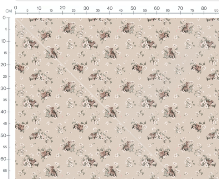 Tissu Imprimé Fleuri Souris Beige, 10 tissus au choix – Image 2