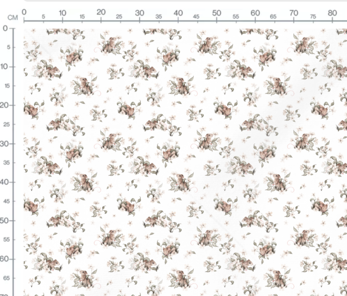 Tissu Imprimé Fleuri Souris Blanc, 7 tissus au choix – Image 3