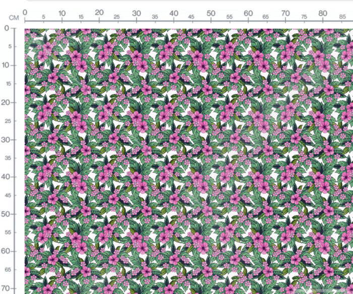 Tissu Imprimé Fleuri Tropical Elodie Blanc, 7 tissus au choix – Image 3