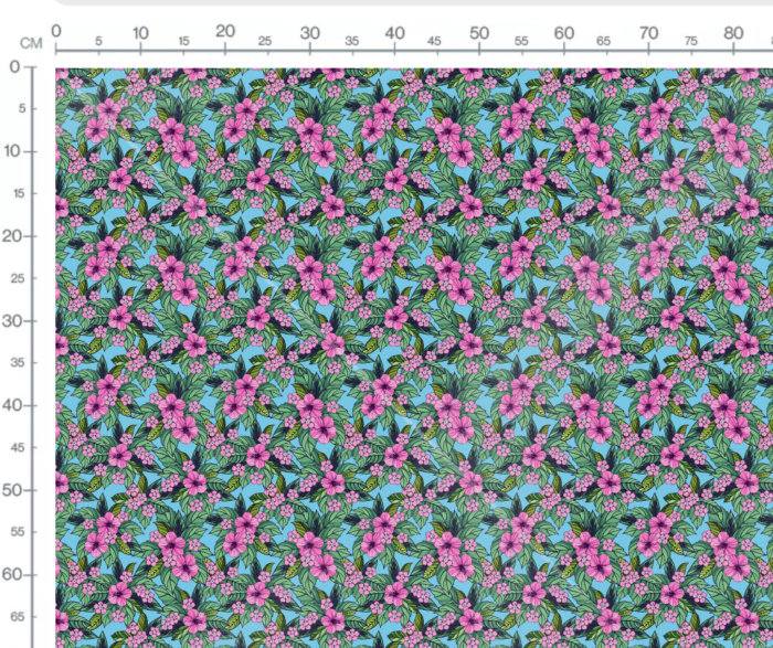Tissu Imprimé Fleuri Tropical Elodie Bleu, 7 tissus au choix – Image 3