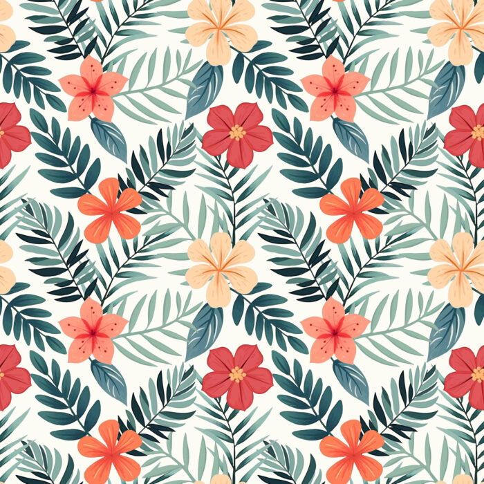 Tissu Imprimé Fleuri Tropical Cyrielle Rouge, 7 tissus au choix