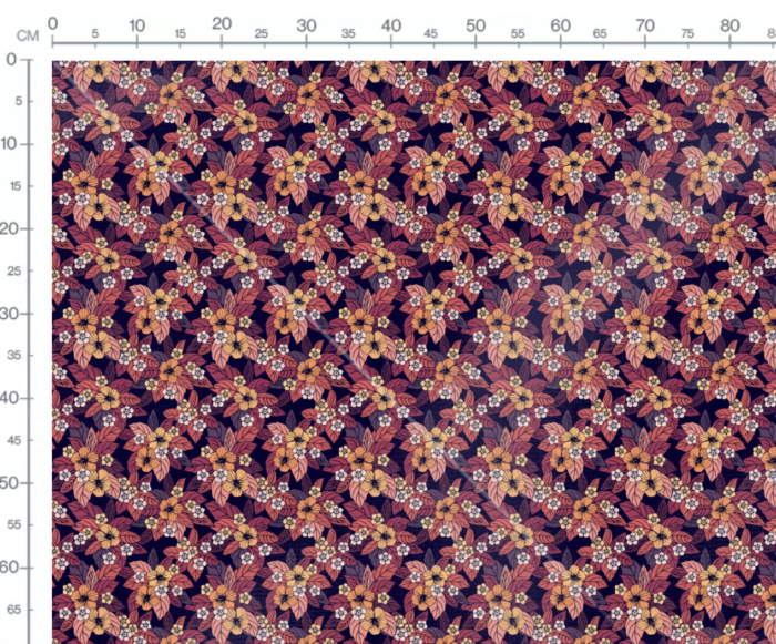 Tissu Imprimé Fleuri Tropical Elodie Bordeaux, 7 tissus au choix – Image 3