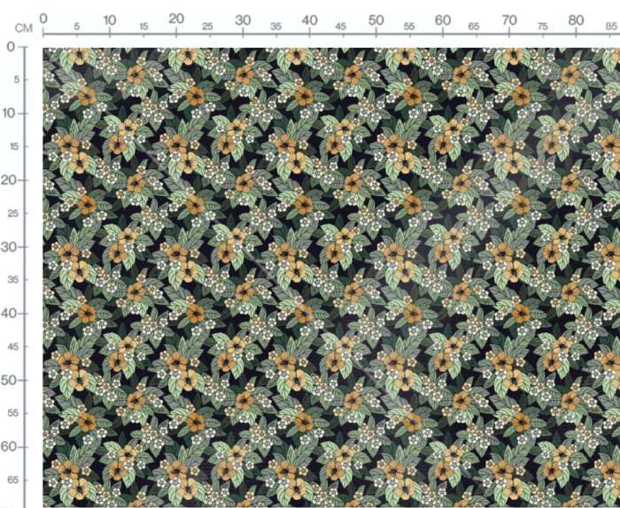 Tissu Imprimé Fleuri Tropical Elodie Noir, 7 tissus au choix – Image 3
