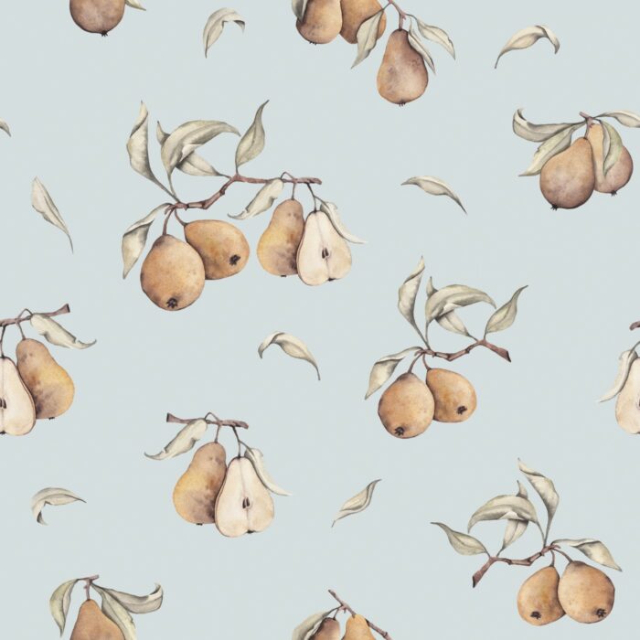 Tissu Imprimé Fruits Poires Ciel, 11 tissus au choix
