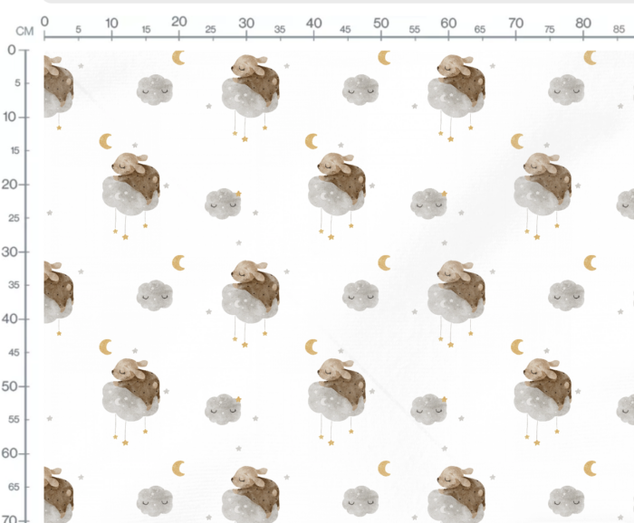 Tissu Imprimé Lapin Bonne Nuit, 7 tissus au choix – Image 3