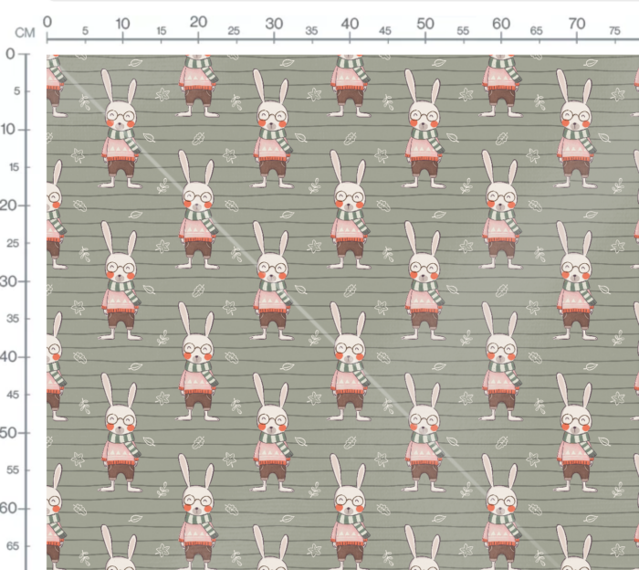 Tissu Imprimé Lapin Mignon Echarpe, 7 tissus au choix – Image 3