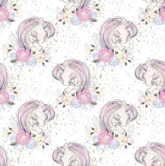 Tissu Imprimé Licorne Maman Calin, 10 tissus au choix