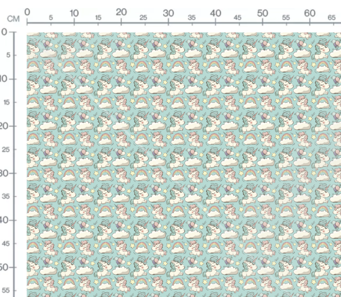 Tissu Imprimé Licorne Rose et Bleu Petit, 10 tissus au choix – Image 3