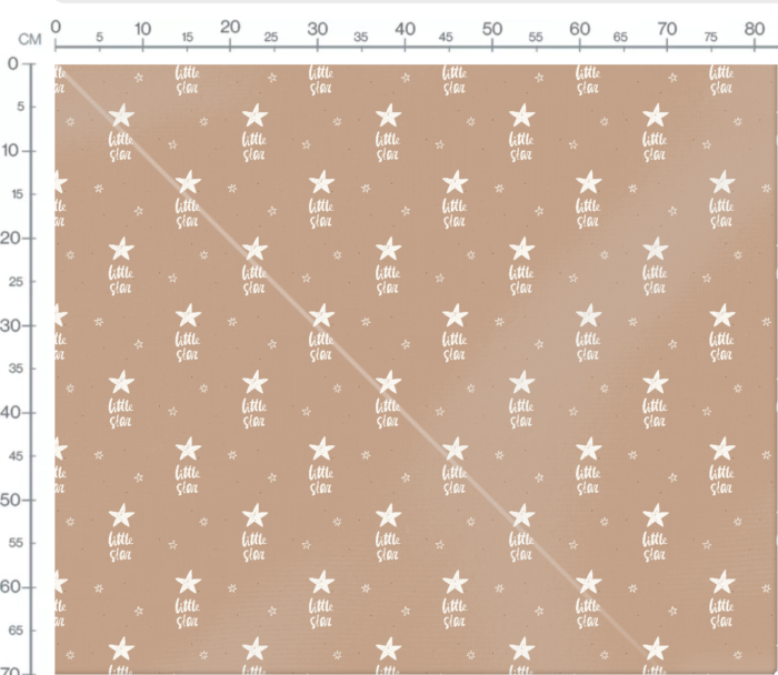 Tissu Imprimé Little Star Caramel, 7 tissus au choix – Image 3