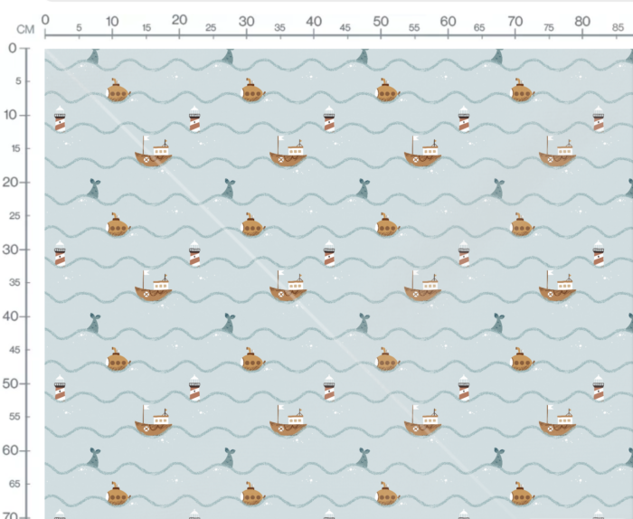 Tissu Imprimé Marin Bateau Vagues, 7 tissus au choix – Image 3