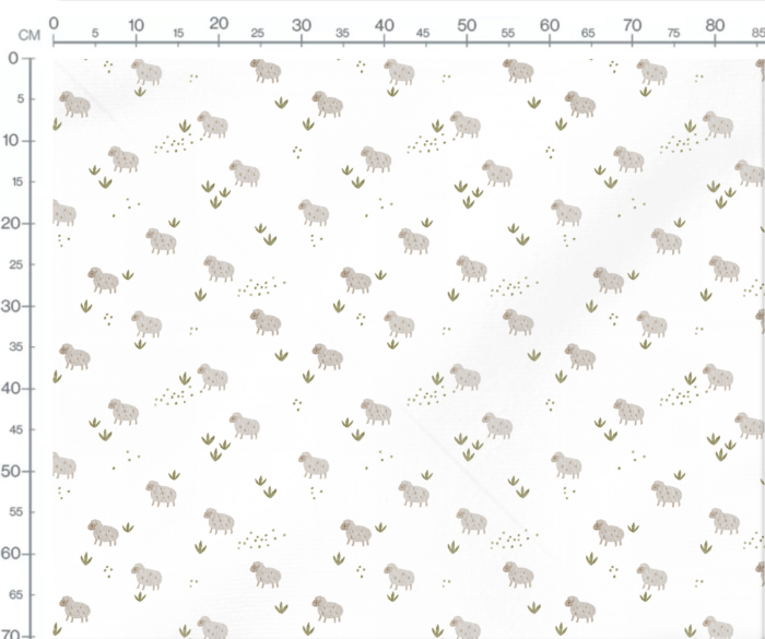 Tissu Imprimé Mouton Adorable, 7 tissus au choix – Image 3