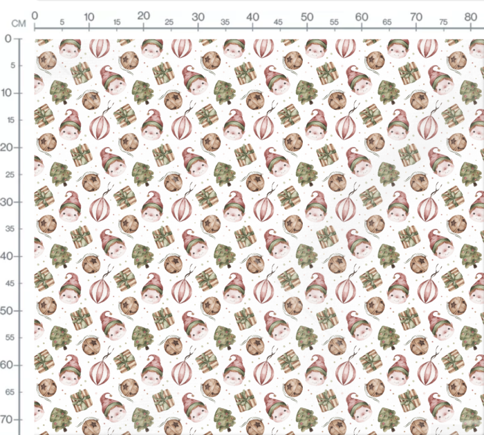 Tissu Imprimé Noel Enchanté Blanc, 7 tissus au choix – Image 3