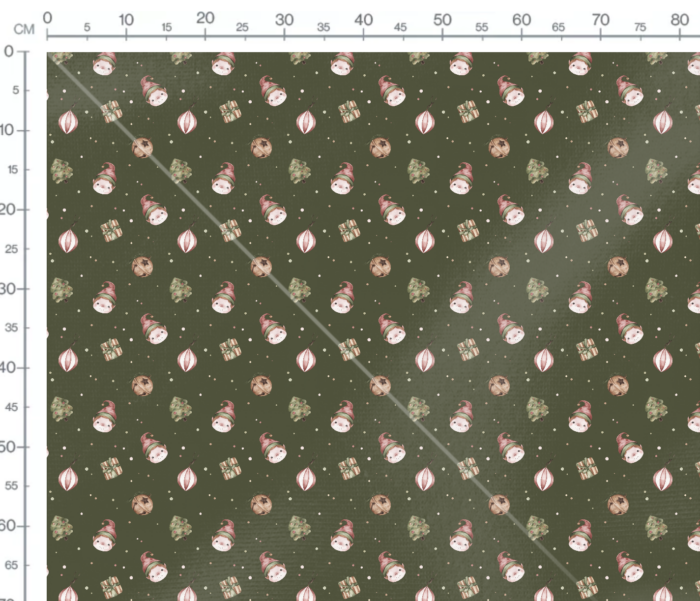 Tissu Imprimé Noel Enchanté Lutin Vert, 7 tissus au choix – Image 3