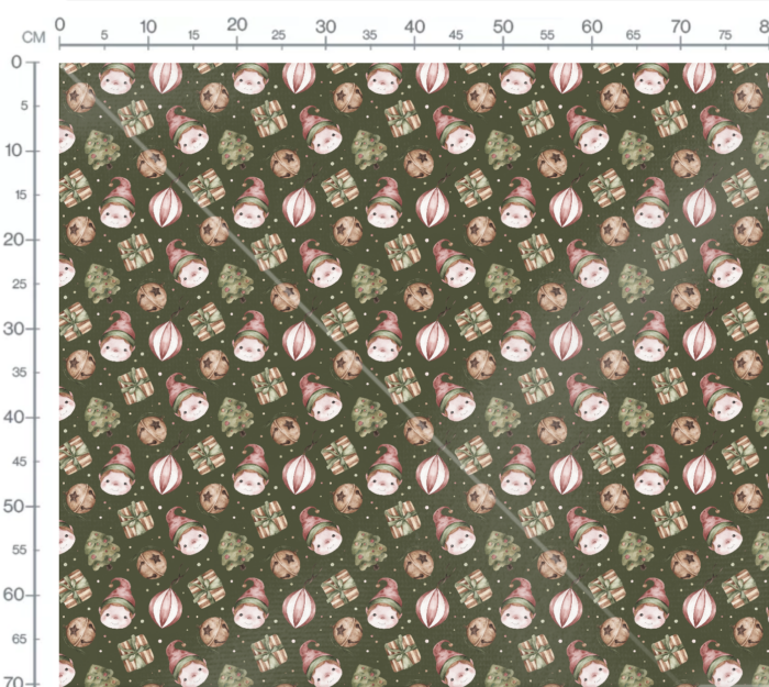 Tissu Imprimé Noel Enchanté Vert, 7 tissus au choix – Image 3