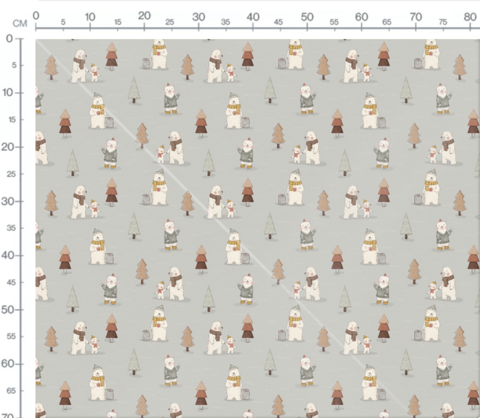 Tissu Imprimé Noel Papa Ours, 7 tissus au choix – Image 3
