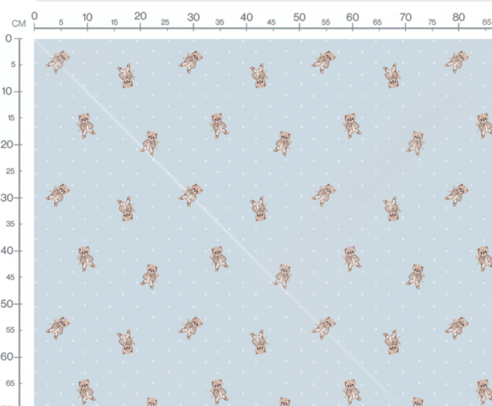 Tissu Imprimé Ourson Peluche Bleu Petit, 7 tissus au choix – Image 3