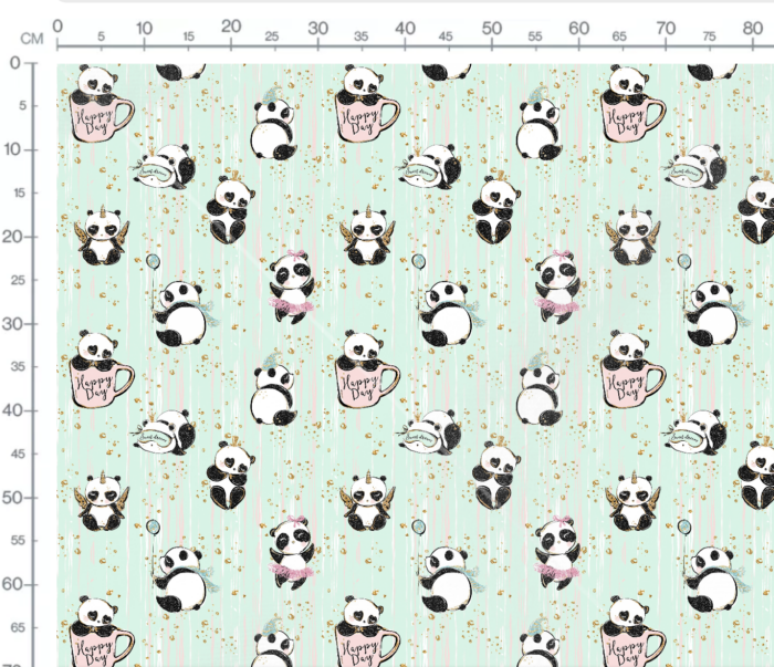 Tissu Imprimé Panda Happy Day, 7 tissus au choix – Image 3