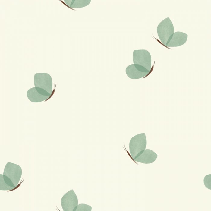 Tissu Imprimé Papillons Bonheur Menthe, 10 tissus au choix
