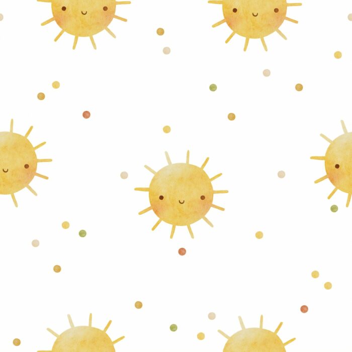 Tissu Imprimé Petit Soleil Heureux, 7 tissus au choix