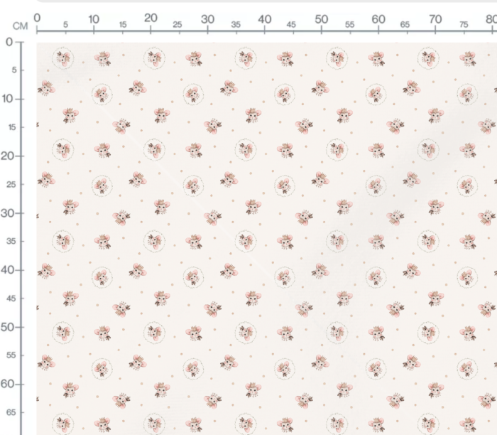 Tissu Imprimé Petit Prince Souris Crème, 7 tissus au choix – Image 3