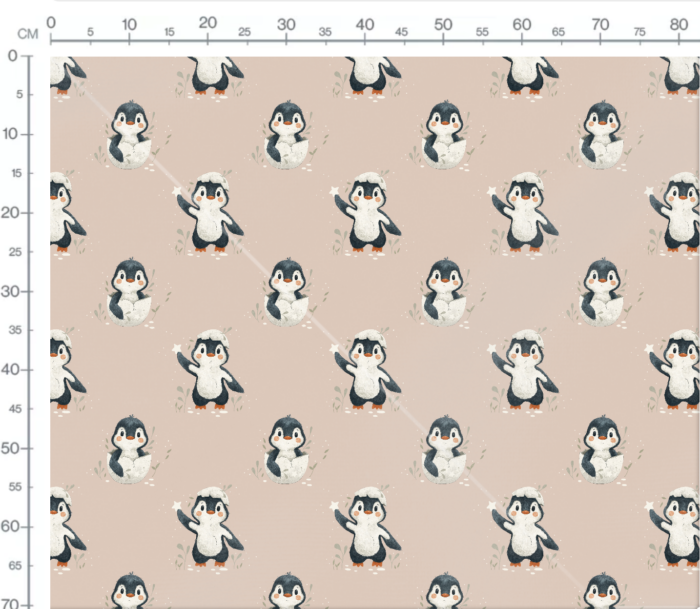 Tissu Imprimé Pingouin Adorable Blush, 7 tissus au choix – Image 3
