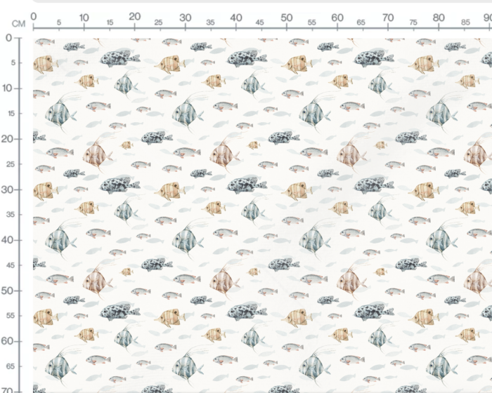 Tissu Imprimé Poissons Couleurs, 7 tissus au choix – Image 3