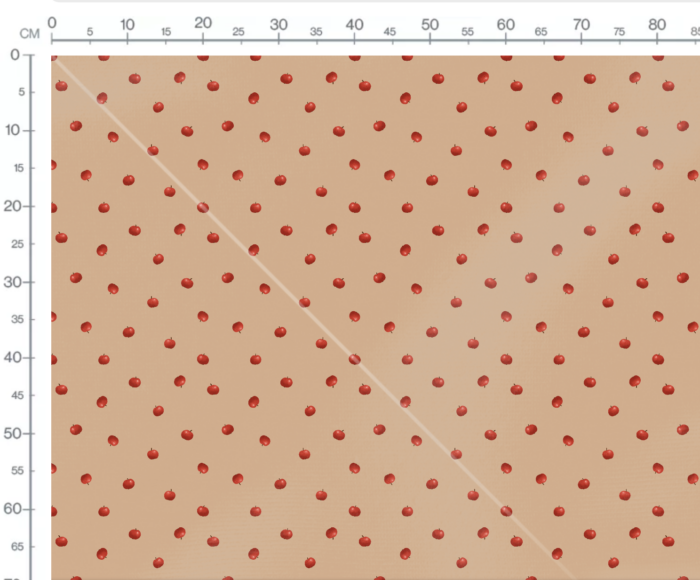 Tissu Imprimé Pommes Petites Beige, 10 tissus au choix – Image 2