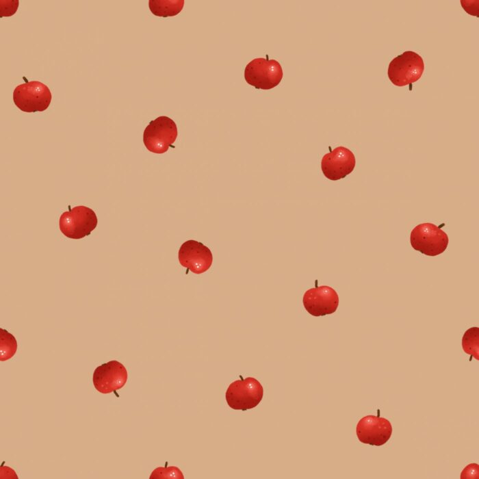 Tissu Imprimé Pommes Petites Beige, 10 tissus au choix