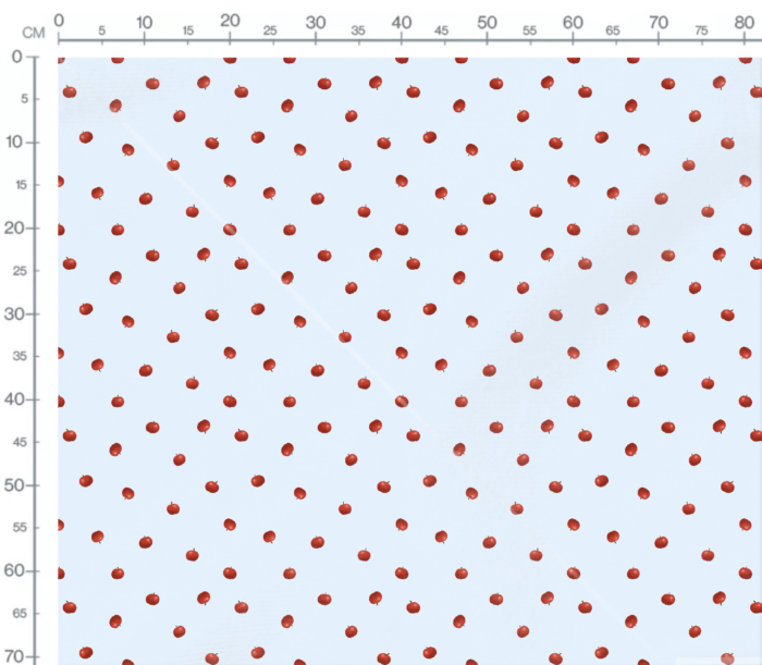 Tissu Imprimé Pommes Petites Bleu, 11 tissus au choix – Image 2