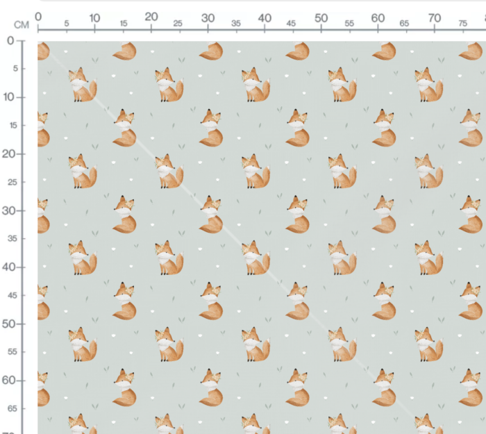 Tissu Imprimé Renard Fleuri Vert, 7 tissus au choix – Image 3
