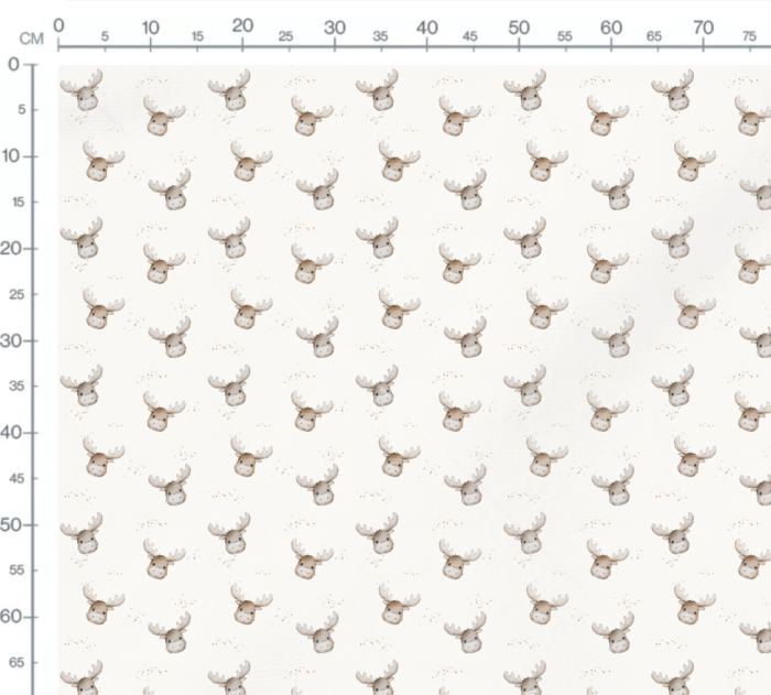 Tissu Imprimé Renne Mignon Tete Crème, 7 tissus au choix – Image 3