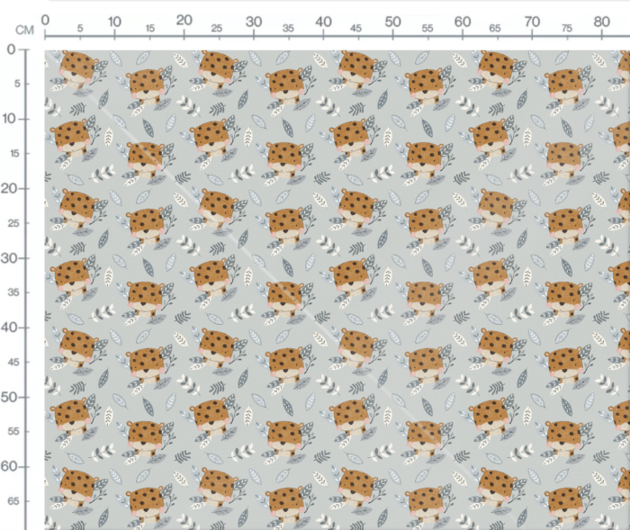Tissu Imprimé Safari Léopard Mignon Bleu, 7 tissus au choix – Image 3