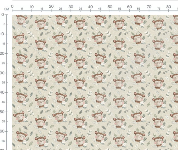 Tissu Imprimé Safari Singe Mignon, 7 tissus au choix – Image 3