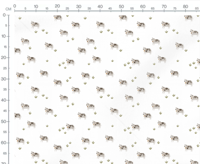 Tissu Imprimé Vache Adorable, 7 tissus au choix – Image 3