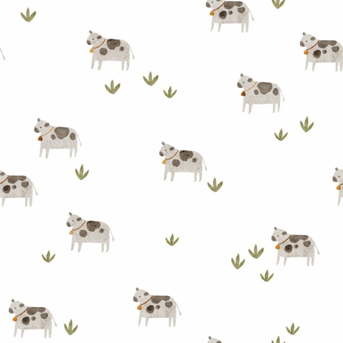 Tissu Imprimé Vache Adorable, 7 tissus au choix