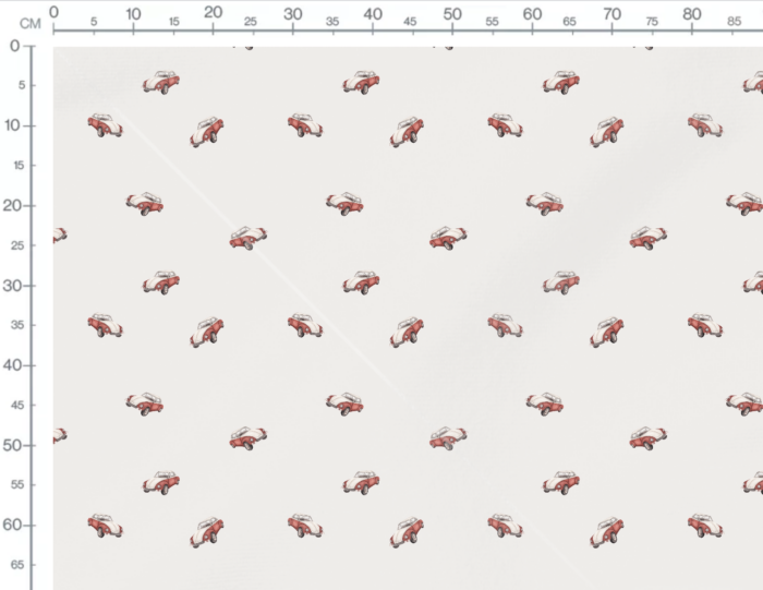 Tissu Imprimé Voitures Vintage Rouge, 7 tissus au choix – Image 2