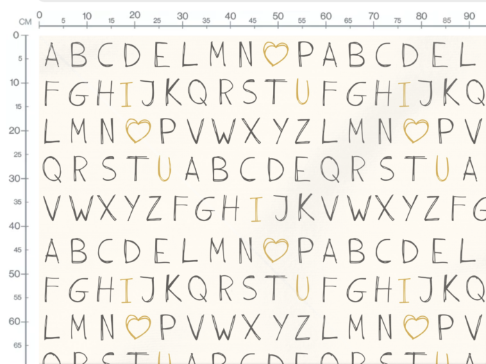 Tissu Imprimé Alphabet I Love You, 7 tissus au choix – Image 3