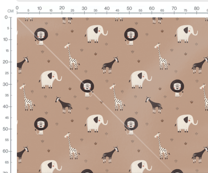 Tissu Imprimé Animaux Savane Caramel, 7 tissus au choix – Image 3
