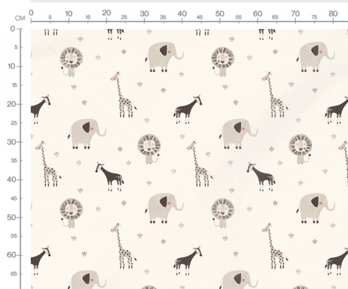 Tissu Imprimé Animaux Savane Crème, 10 tissus au choix – Image 3