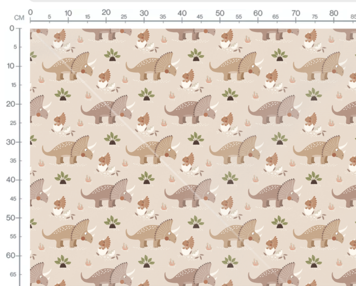 Tissu Imprimé Bebe Dinosaure Beige, 7 tissus au choix – Image 3