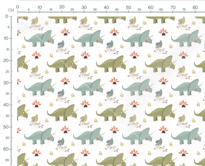 Tissu Imprimé Bebe Dinosaure Vert, 7 tissus au choix – Image 3