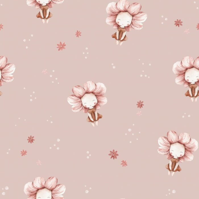 Tissu Imprimé Bebe Fille Fleur Rose, 7 tissus au choix