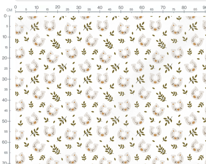 Tissu Imprimé Chevaux Fleuris Fer Blanc, 7 tissus au choix – Image 3
