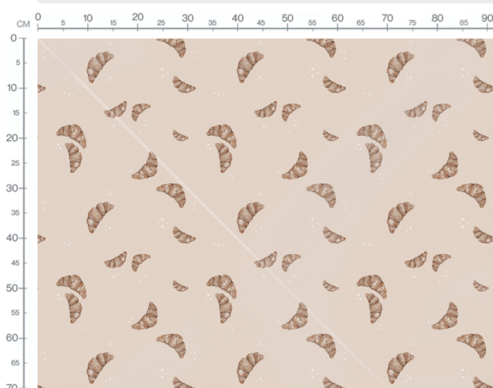 Tissu Imprimé Croissant Délice Beige, 7 tissus au choix – Image 3
