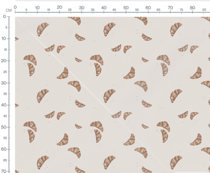 Tissu Imprimé Croissant Délice Beige Gris, 7 tissus au choix – Image 3