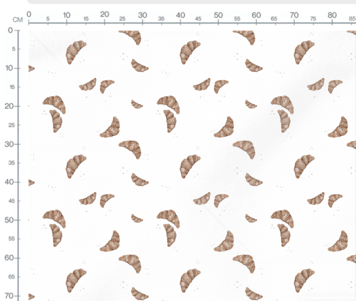 Tissu Imprimé Croissant Délice Blanc, 7 tissus au choix – Image 3