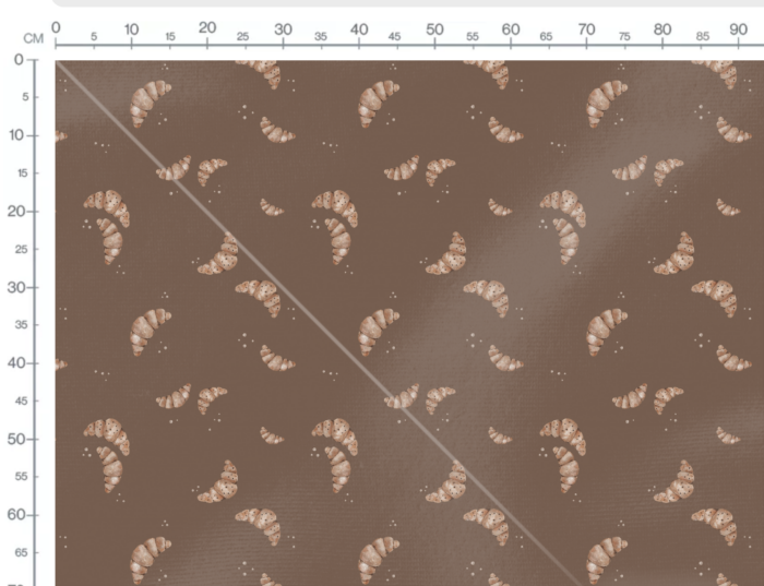 Tissu Imprimé Croissant Délice Chocolat, 7 tissus au choix – Image 3