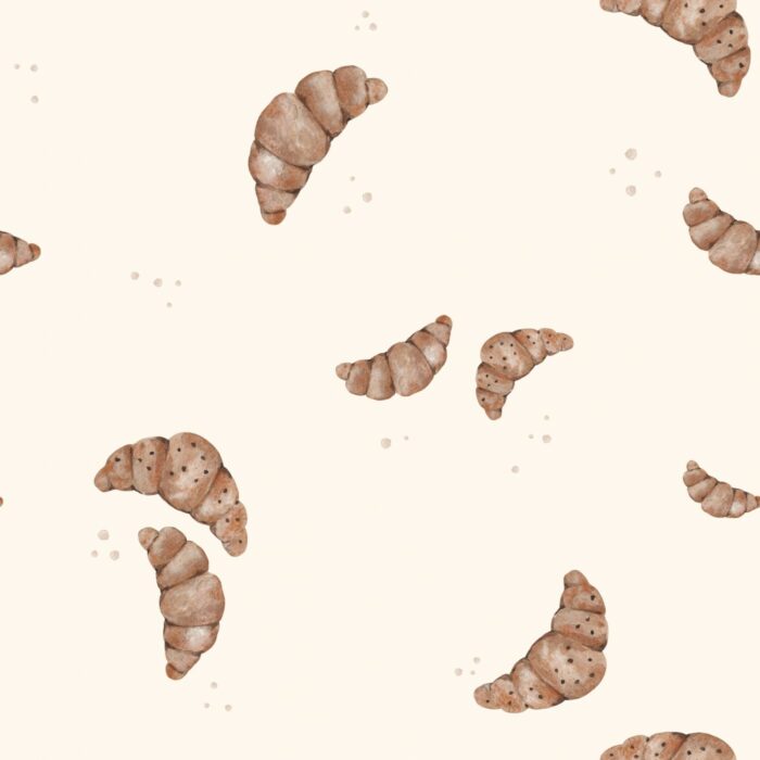 Tissu Imprimé Croissant Délice Crème, 7 tissus au choix